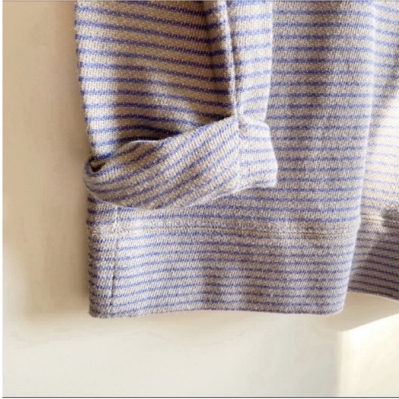 Soft Joie Emma sweater blue gray striped French terry - Picture 4 of 9